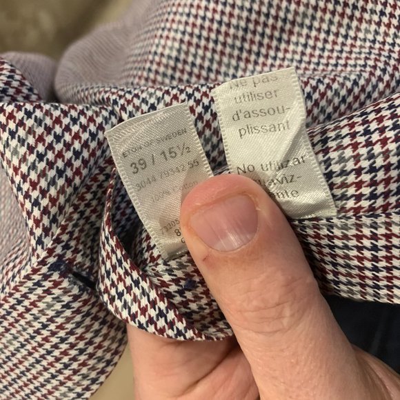 Eton Men's Luxury Button up dress shirt 39 15.5 neck missing top button - Picture 8 of 13